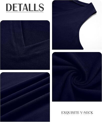 Ficerd 4 Pack Women's Plus Size Tank Tops, Casual V Neck Sleeveless Shirts Ladies Flowy Dressy Tunics Work Tees in Kuwait
