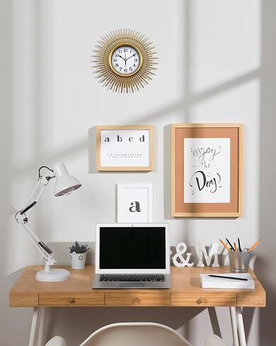 Gold Sunburst Wall Clock, 10 Inch Small Wall Clock Battery Operated, Modern Boho Decorative Wall Clock for Living Room, Bedroom, Kitchen, Office, Bathroom in Kuwait