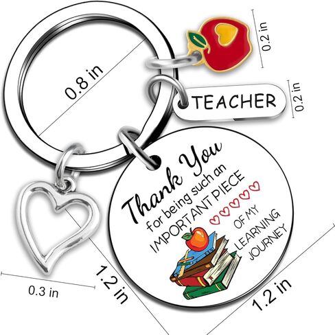 Ikacvb شكرا لك هدايا المعلم أفضل المعلمين تقدير الهدايا للنساء الرجال المعلم سلاسل المفاتيح مجوهرات ما قبل المدرسة المعلم هدايا عيد الحب المعلمين هدايا عيد الميلاد in Kuwait