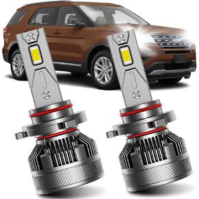 AWALITED Fits for 2016-2020 Ford Explorer High Beam Lights Bulbs, 6000K White Plug-and-Play Super Bright Lights Bulbs, Pack of 2