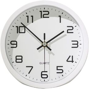 FLT Modern Silent Desk & Wall Clock-Brown (Made in Korea), Decorative Battery Operated Clock for Bed Room, Living Room, Kichen & Work Space，Silent Non-Ticking 6.7 inch Clock