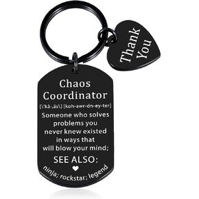 Chaos Coordinator Gifts for Women, Chaos Coordinator Keychain, Valentines Day Gifts for Bosses, Boss Lady Gifts for Women, Manager Gifts for Women Men, Promotion Gifts for Men, Boss Appreciation Gifts