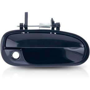 For Honda Civic 1996 97 98 99 2000 Exterior Door Handle Driver & Passenger Side | Pair | Front | w/Key Hole | All Submodels | Smooth Black | Replacement For HO1311110 | HO1310101 | 72180S04J01, 72140