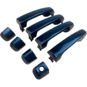 Exterior Door Handle Compatible with 2010-2020 4Runner GX460 Replace# Handle: 69211-60090, Cap:69217-60150 FL, 69250-60030 FR, 69250-60010 RL/RR Set of 4