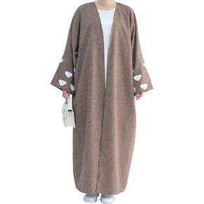 كارديجان إسلامي مطرز بأكمام طويلة مفتوح من الأمام عباية دبي ملابس العيد التركية سهلة الارتداء in Kuwait