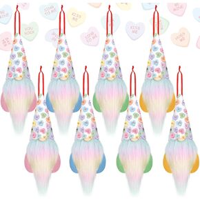 Syhood 8 Pack Valentines Day Gnomes Ornaments Decorations Conversation Hearts Ornaments Valentine Tree Hanging Gnomes Decoration Valentine Home Decor, Valentines Day Gifts