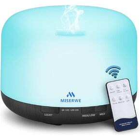 Miserwe Diffuser 500ML Essential Oil Diffuser with Adjustable Mist Mode and 4 Timer Setting Diffuser for Essential Oils Waterless Auto Shut-Off for Home Office Yoga Spa