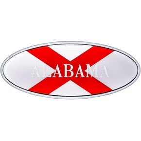 United Pacific 10945 Die-Cast Metal 7 ⅞" x 3 ¼" Chrome Oval Shape Emblem for Peterbilt, Mounting Stud w/Double-Sided Backing – ONE Emblem – USA Flag