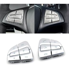 Steering Wheel Control Switch Buttons Covers, Multifunction Steering Wheel Buttons Keys Replacement For Mercedes Benz A B GLA GLS GLE V Class W176 W246 W156 W166 W292 W117 W218 W231 (Moka)