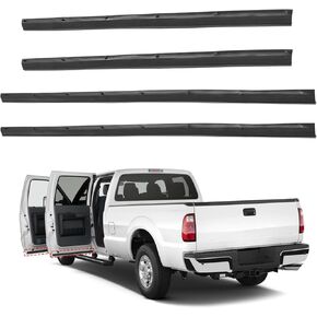 4 قطع طقم أختام شريط الطقس السفلي للباب الأمامي والخلفي متوافق مع 1999-2016 Ford F250 F350 F450 F550 Super Duty، 2000-2005 Excursion، استبدال الحواف المطاطية # F81Z-2520758-AA 1C3Z-26253A24-A in Kuwait