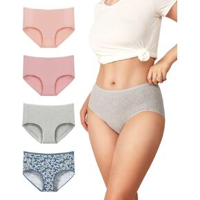 Cotton Women's Underwear Breathable Full Briefs Soft Panties Comfort Underpants Ladies Panties 4 Pack