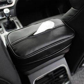Car Tissue Holder,Travel Napkin Tissue Dispenser Holder Car Pu Leather Fits Most Cars, SUVs, Trucks, and Vans