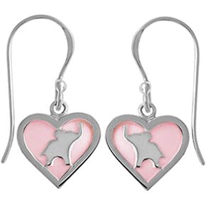 Boma Sterling Silver Elephant Heart Earrings