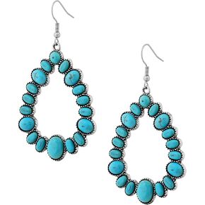 MINACHI Created Turquoise Earrings for Women, Ethnic Bohemian Waterdrop Created Turquoise Bead Dangle Drop Earrings, Vintage Boho Hippie Jewelry Gift