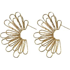 INK+ALLOY أقراط كبيرة للنساء، أقراط بوهو ذات طبقات من النحاس المعدني فلورنسا، مجوهرات مصنوعة يدويًا للبوهيمي الحديث، 2.55 بوصة L (ذهبي) in Kuwait