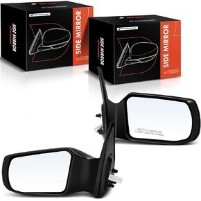 A-Premium Pair (2) Driver and Passenger Side Power Door Mirror - Compatible with Nissan Altima 2007-2012 - Non-Heated Non-Folding Black Outside Rear View Mirror - Replace# 96301JA04A