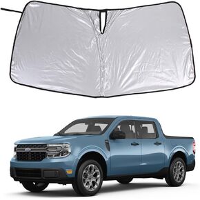 Windshield Sunshade for Ford Maverick 2022-2024 Truck Front Window Sun Shade Foldable Foldable Sun Visor Privacy Protection Sunscreen UV Blocker Protector HeatShield Keeps Your Vehicle Cool (Silver)