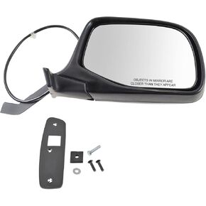 TRQ Right Mirror Power with Chrome Cover Passenger Side Compatible with 1992-1996 Ford Bronco 1992-1997 F-150 F-250 1997 F-250 HD F-350 FO1321124