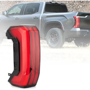 LED Tail Light Assembly Compatible With 2022 2023 2024 Toyota Tundra Left Driver Side Rear Brake Lamps (5-PIN, On and Off Turn Signal, Non Sequential) Without Tailgate Switch Replaces#81560-0C130