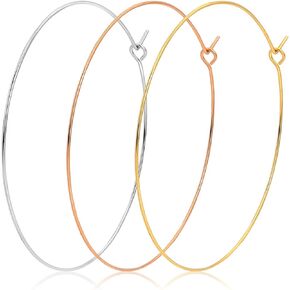 مجموعة 3 أزواج من الأقراط الرفيعة والكبيرة جدًا، أقراط ذهبية ضخمة عصرية مطلية بالذهب عيار 18 قيراط خفيفة الوزن مصنوعة من الفولاذ المقاوم للصدأ مجموعة أقراط دائرية هندسية كبيرة مجوهرات بسيطة للنساء in Kuwait