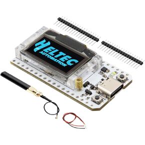 2PCS ESP32 LoRa Development Board, LoRa V3 Meshtastic ESP32 WiFi, ESP32 LoRa V3 WiFi Bluetooth Dual Core 240MHz CP2102 Chip with 0.96" OLED Display and 863-928MHz Antenna for Arduino