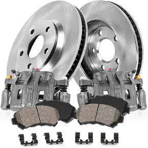 Callahan Rear Brake Kit For Ford Excursion F250 F350 Super Duty Pickup Drilled and Slotted Brake Rotors and Ceramic Brake Pads with Calipers