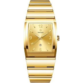 WWOOR Square Watches for Men and Women Stainless Steel Mens Square Watch with Date Men's Watches Casual Watch with Date Square