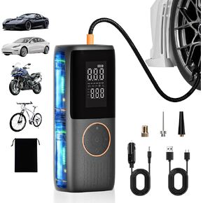 Diivoo Tire Inflator Portable Air Compressor, 30 LPM Fast Inflate, 150 PSI Max, 3X Faster Cordless Air Pump for Car Tires, 6000mAh Battery & 12V Car Charger, for Car, Bicycle, Ball, Motorcycle