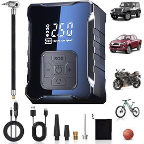 Tire Inflator Portable Air Compressor,150PSI Portable Air Compressor with Accurate Digital Pressure Gauge,2X Faster Inflation Cordless Air Pump for Cars,Bicycles,Motorcycles and Balls