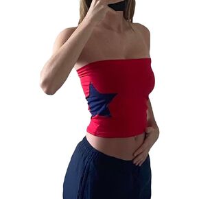 Women Y2k Tube Top Floral Printed Bandeau Crop Tops Sexy Strapless Shirt Going Out Summer Outfits Off Shoulder Vest