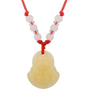 kelistom Buddha Pendant Necklace for Women Men Adjustable Red Rope Chain Necklace Green White Gold Buddha Head Good Luck and Protection