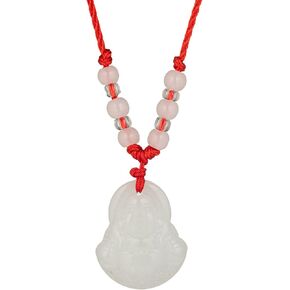 kelistom Buddha Pendant Necklace for Women Men Adjustable Red Rope Chain Necklace Green White Gold Buddha Head Good Luck and Protection in Saudi Arabia