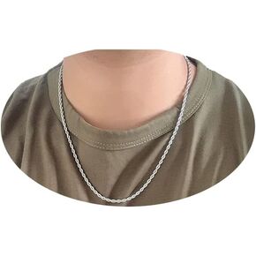 CSIYANJRY99 Twist Chain for Men,Titanium Steel 3mm 4mm 6mm Rope Chain Necklace,Titanium Steel Chain Necklace Is Super Shiny Durable and Colorfast 20,22,24,26,28Inches