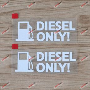 2X Black 4'' Diesel Only Fuel Door Cover Cap Decal Sticker Car Vinyl no bkgrd
