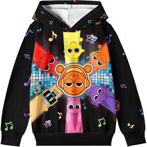 Boys Sprunki Hoodies Music Game Jacket Kids Thin Casual Sweatshirts for 5-12 Years Child Hoodie Clothes