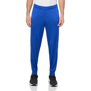 adidas Men's Essentials Warm-Up Tapered 3-Stripes Track Pants, Semi Lucid Blue/White