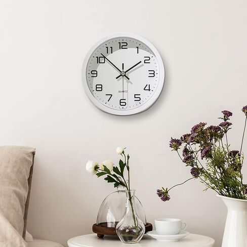 FLT Modern Silent Desk & Wall Clock-Brown (Made in Korea), Decorative Battery Operated Clock for Bed Room, Living Room, Kichen & Work Space，Silent Non-Ticking 6.7 inch Clock in Saudi Arabia