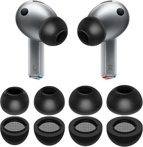 Galaxy Buds 3 Pro Memory Foam Tips Earbud, 2 Pairs Replacement Comfortable No Silicone Pain Noise Isolation Earbuds Accessories Compatible with Samsung Galaxy Buds 3 Pro - Black M in Kuwait