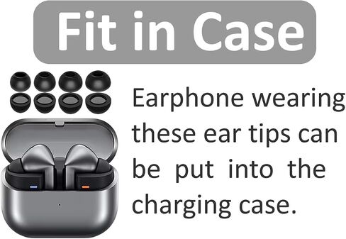 Galaxy Buds 3 Pro Memory Foam Tips Earbud, 2 Pairs Replacement Comfortable No Silicone Pain Noise Isolation Earbuds Accessories Compatible with Samsung Galaxy Buds 3 Pro - Black M in Kuwait