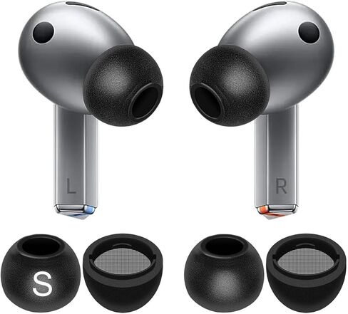 Galaxy Buds 3 Pro Memory Foam Tips Earbud, 2 Pairs Replacement Comfortable No Silicone Pain Noise Isolation Earbuds Accessories Compatible with Samsung Galaxy Buds 3 Pro - Black M in Kuwait