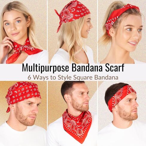 LOVARZI Premium Cotton Bandana Versatile Scarf For Men Women - Neck Head wear for sports - Cycling Hiking Walking Running in Kuwait