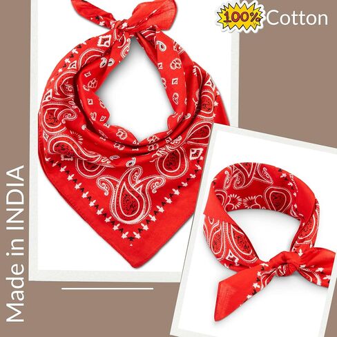 LOVARZI Premium Cotton Bandana Versatile Scarf For Men Women - Neck Head wear for sports - Cycling Hiking Walking Running in Kuwait
