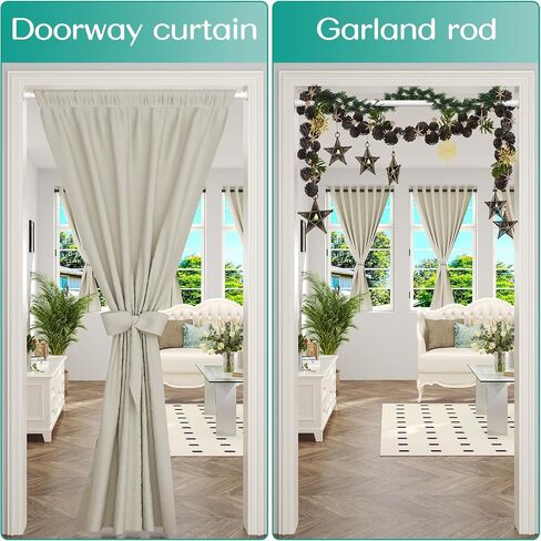 Tension Curtain Rod by EZFurni,42-123 Inches,Heavy Duty Tension Rods for Windows,No Drilling Adjustable Curtain Rod for Patio,Hold Up Blackout Curtains and Non Slip,Black in Saudi Arabia