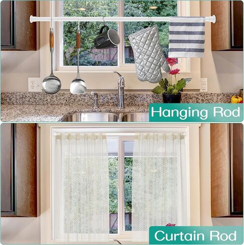 Tension Curtain Rod by EZFurni,42-123 Inches,Heavy Duty Tension Rods for Windows,No Drilling Adjustable Curtain Rod for Patio,Hold Up Blackout Curtains and Non Slip,Black in Saudi Arabia