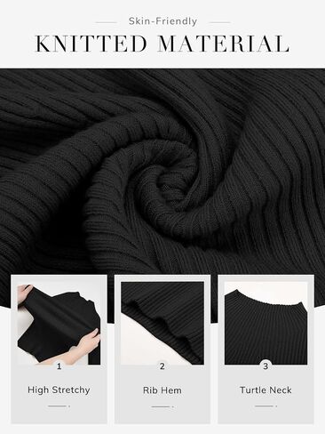 ATHMILE Women's 2025 Fall Long Sleeve Pullover Ribbed Knit Sweater Low Mock Neck Slim Fit Basic Casual Tee Tops in Kuwait