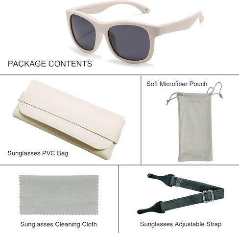 Baby Sunglasses with Strap Polarized Flexible UV400 for Infant Toddler Boys Girls Age 0-24 Months in Kuwait