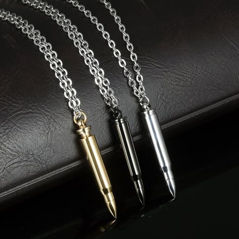 Polish Bullet Pendant Necklace Stainless Steel Urn Ash Memorial Keepsake in Kuwait