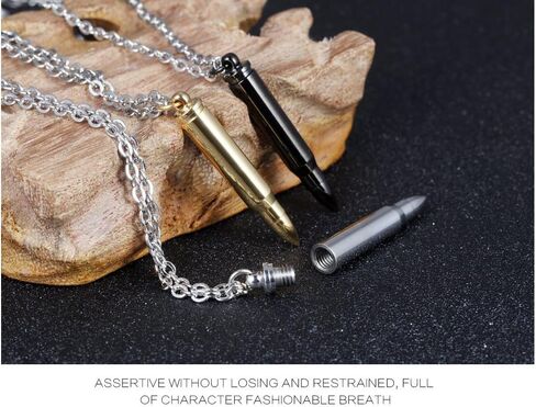Polish Bullet Pendant Necklace Stainless Steel Urn Ash Memorial Keepsake in Kuwait