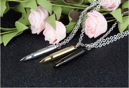Polish Bullet Pendant Necklace Stainless Steel Urn Ash Memorial Keepsake in Kuwait