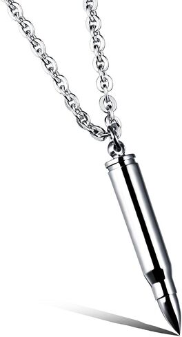 Polish Bullet Pendant Necklace Stainless Steel Urn Ash Memorial Keepsake in Kuwait